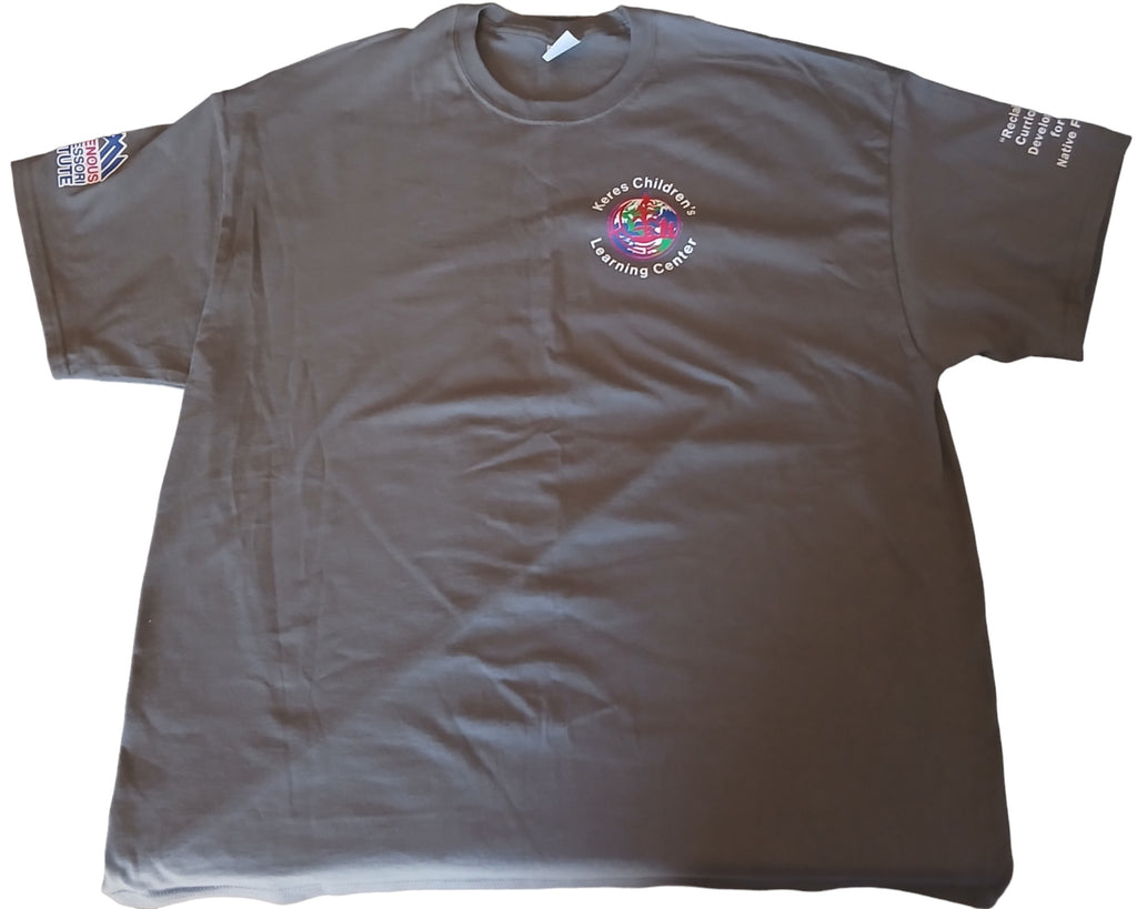 KCLC front left IMI right sleeve “Reclaiming Curriculum Development for a Native future” left sleeve